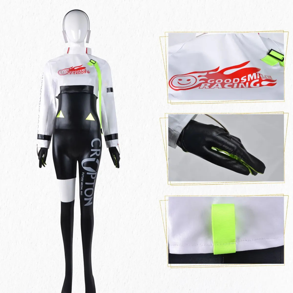 Hatsune Miku Racing 2022 Cosplay Costume – Full Bodysuit with Wig and Gloves
