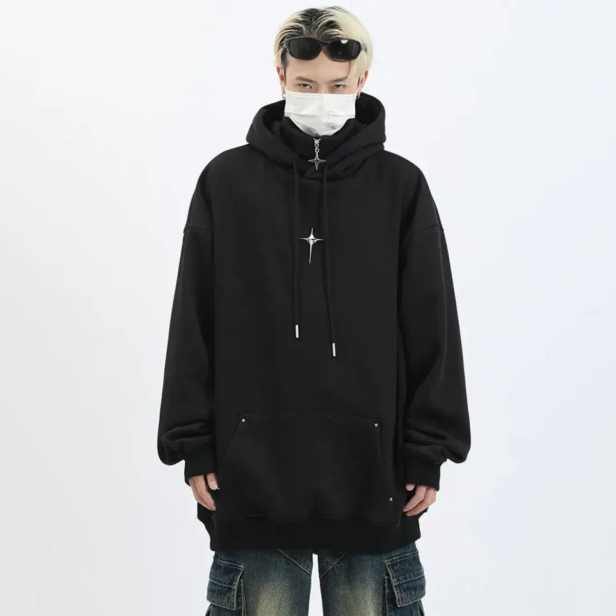 Harajuku High Neck Hoodie