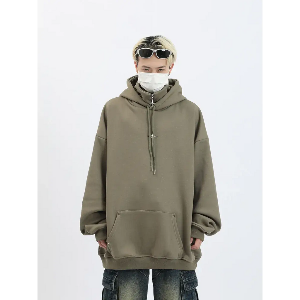 Harajuku High Neck Hoodie