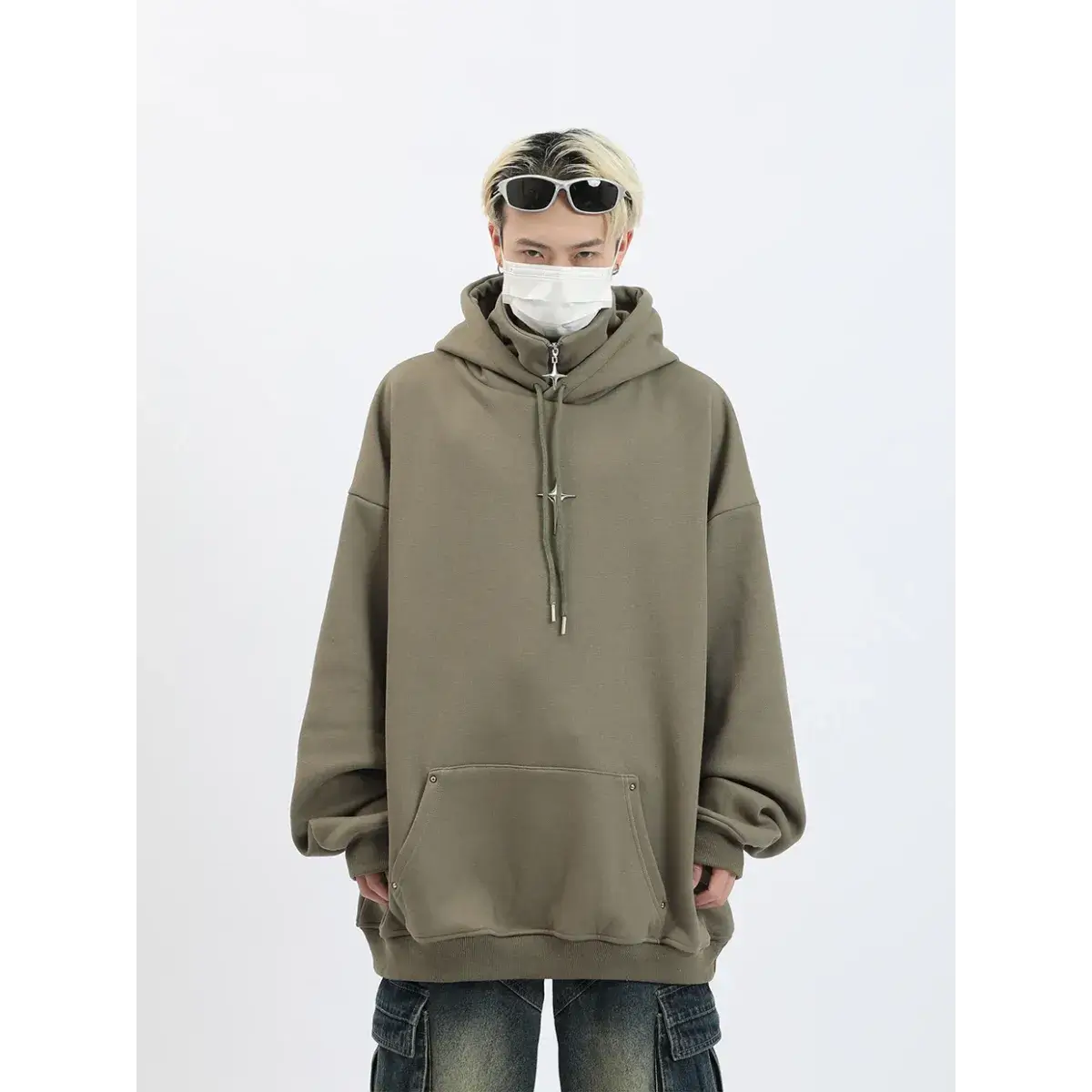 Harajuku High Neck Hoodie