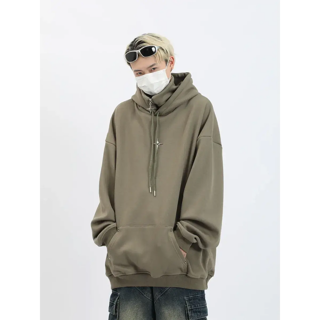 Harajuku High Neck Hoodie