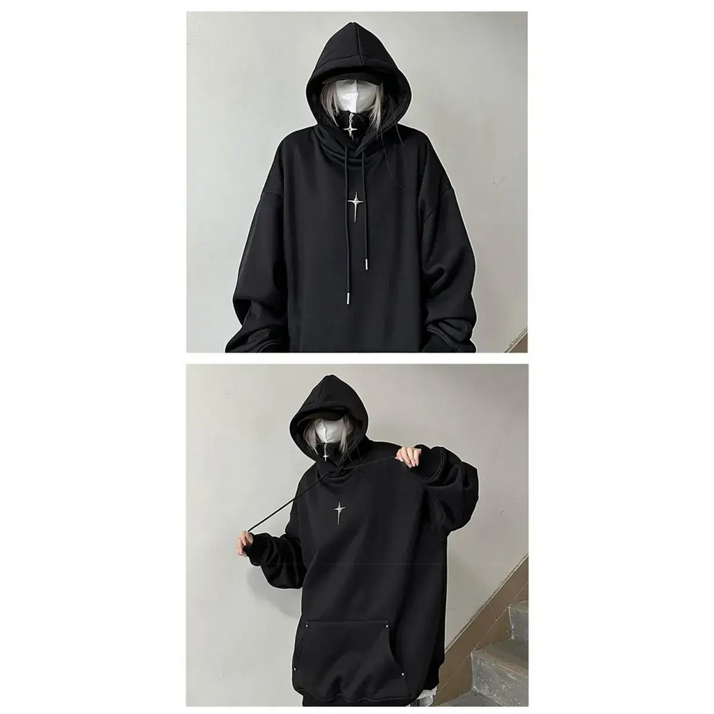 Harajuku High Neck Hoodie