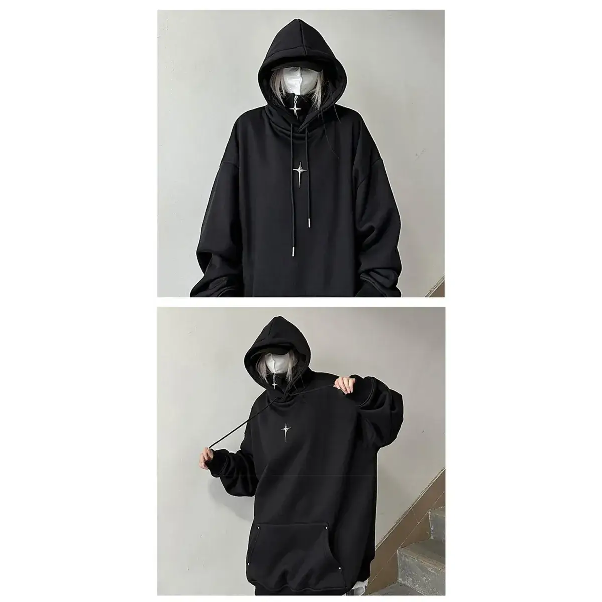 Harajuku High Neck Hoodie
