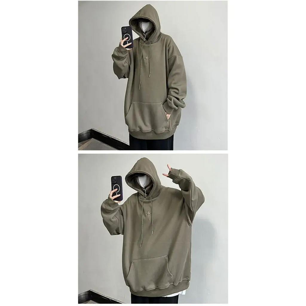 Harajuku High Neck Hoodie