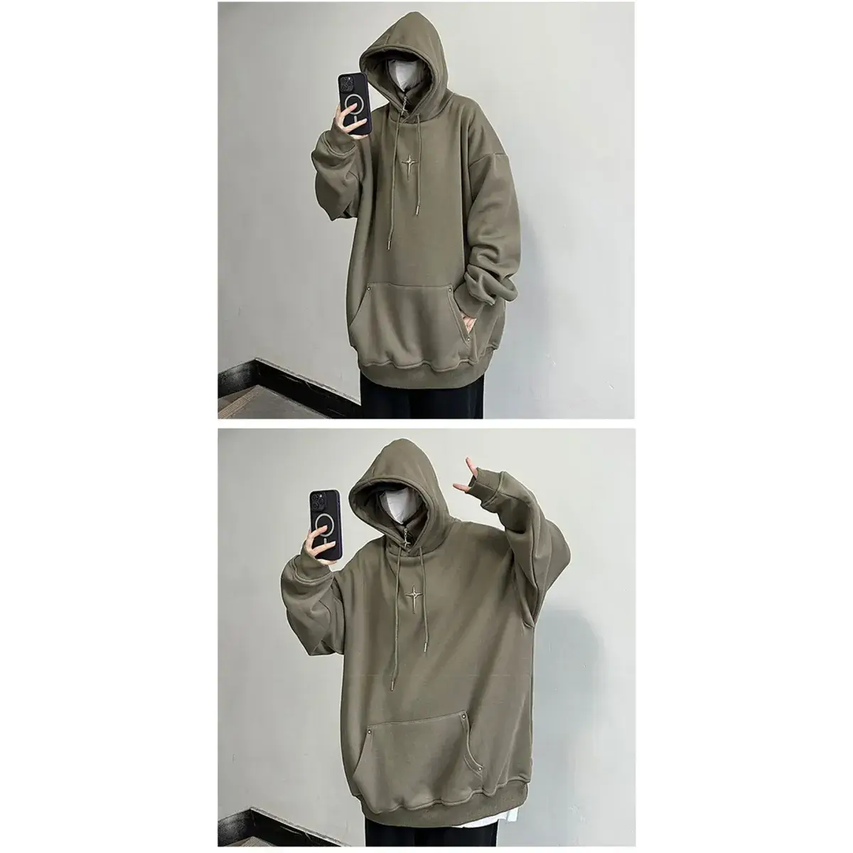 Harajuku High Neck Hoodie