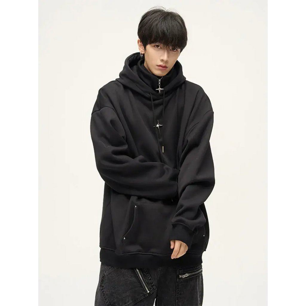 Harajuku High Neck Hoodie