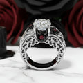I Want You Promise Ring- 1.5 ct Round Cut Diamond Option and Black Roses Gothic Ring