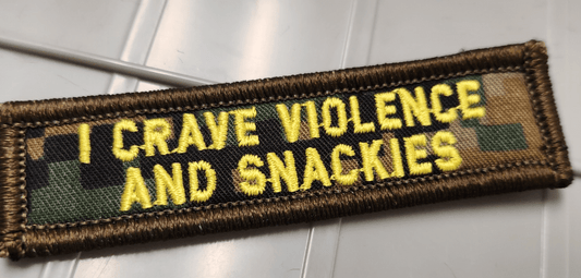 As Seen on Socials - I Crave Violence and Snackies - 1x3.75 Patch - Multiple Variants