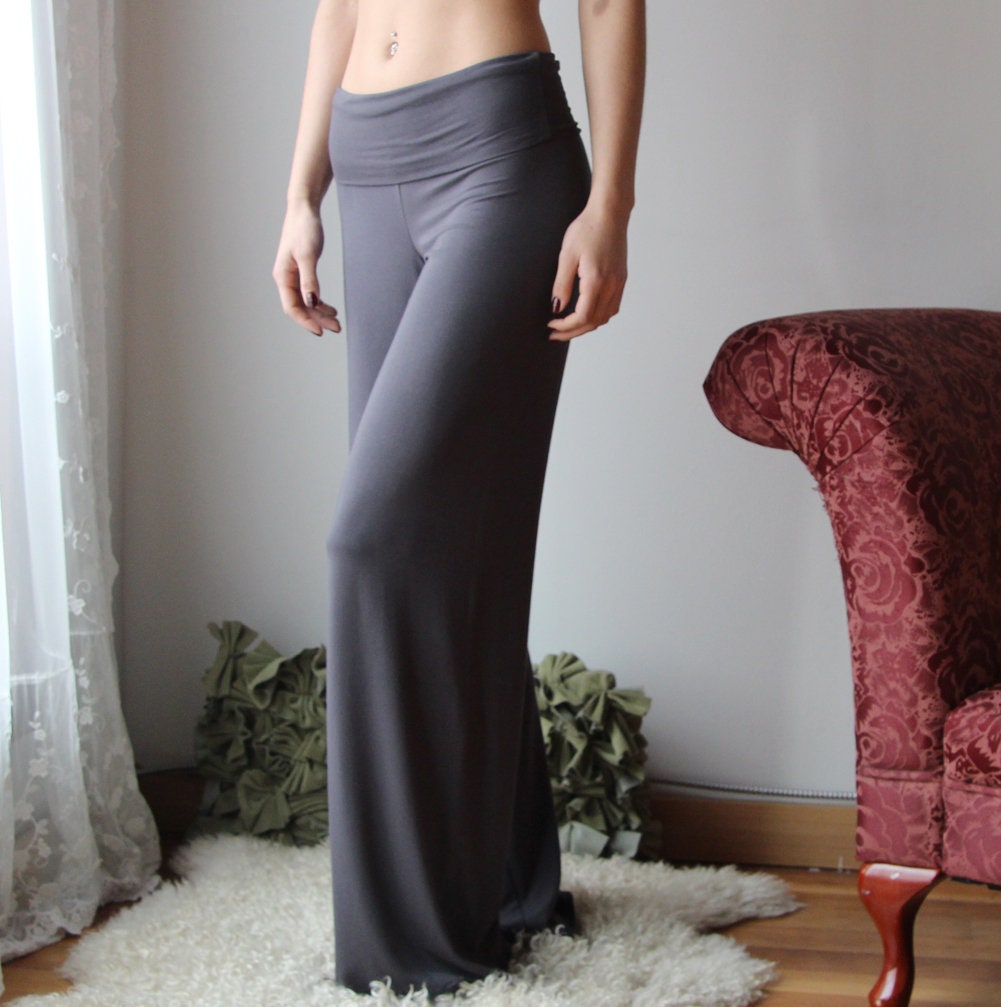 Wide Leg Pajama Pants with Foldover Waistband