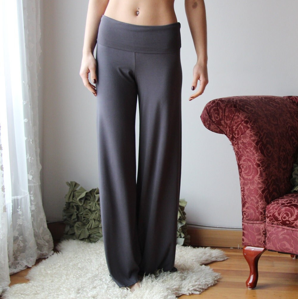 bamboo foldover lounge pants with a wide leg
