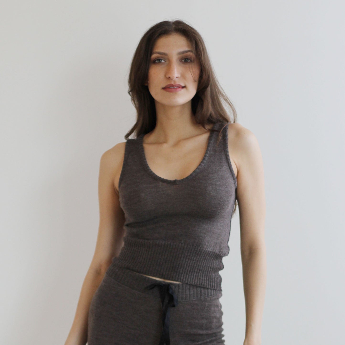 Merino Wool Sweater Knit Tank Top