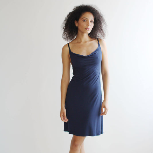 Bamboo Slip dress nightgown with draped neckline