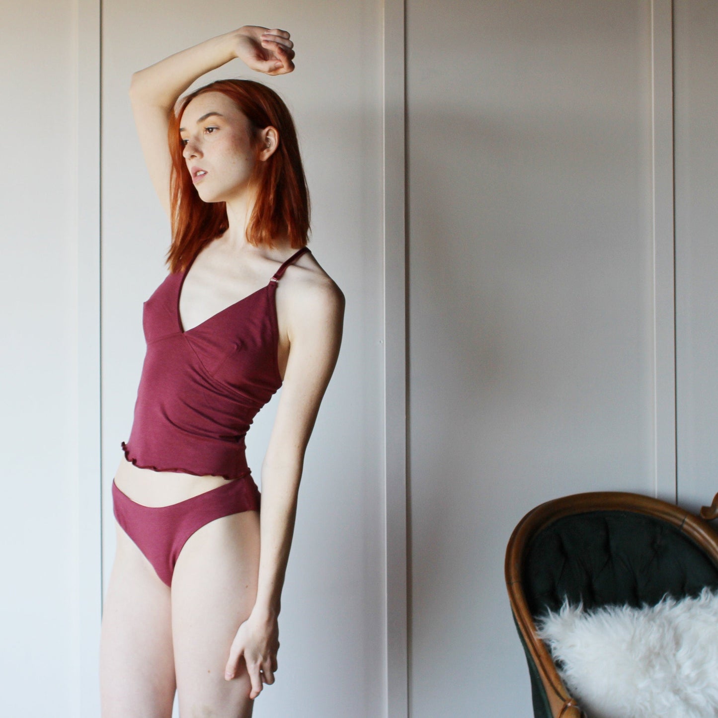 Tencel and Organic Cotton Lingerie Set including Camisole and Panties