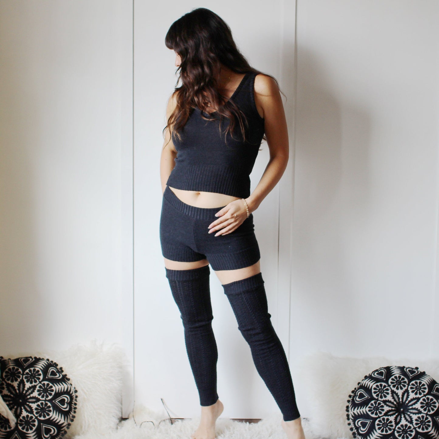 Merino Wool Sweater Loungewear Shorts