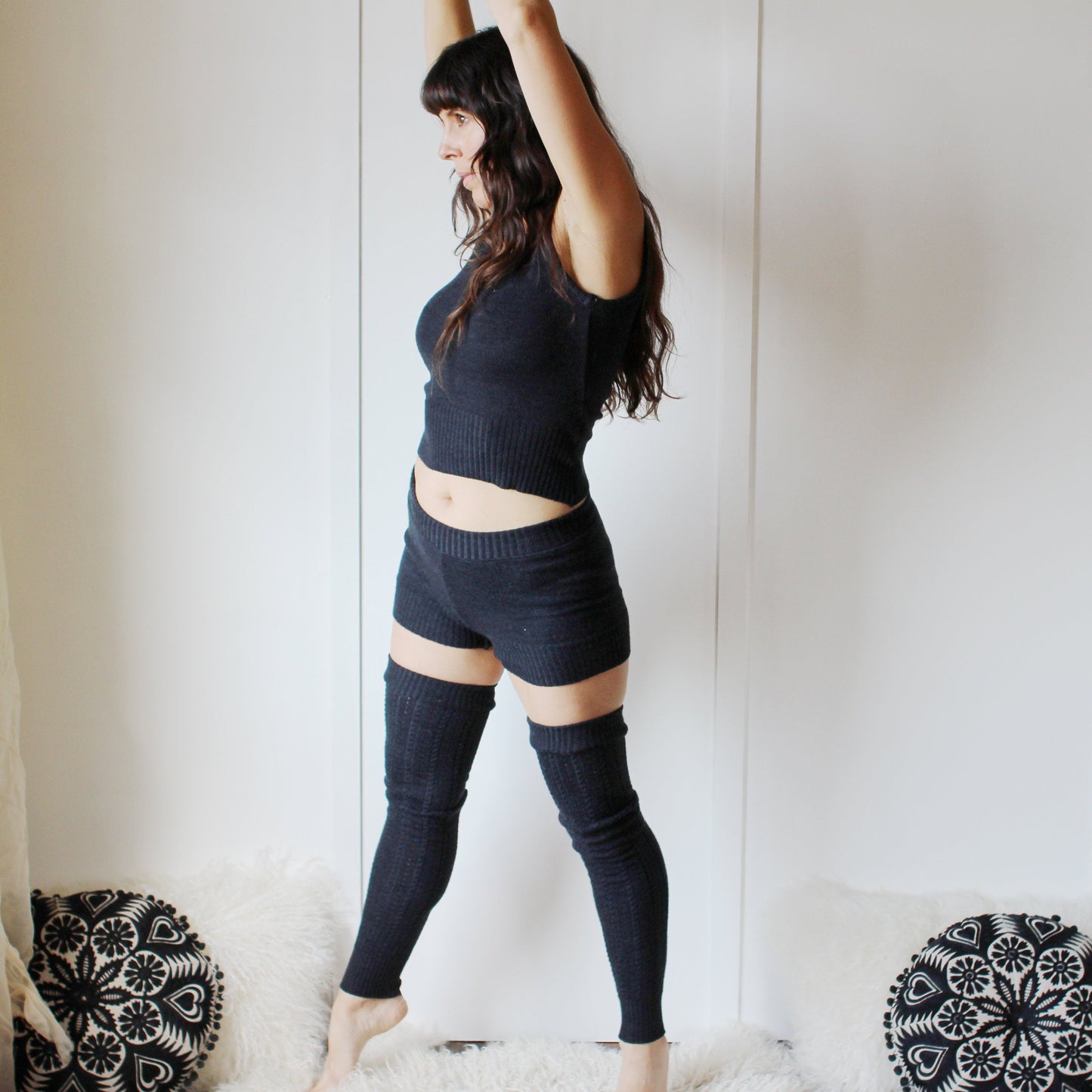 Merino Wool Sweater Loungewear Shorts