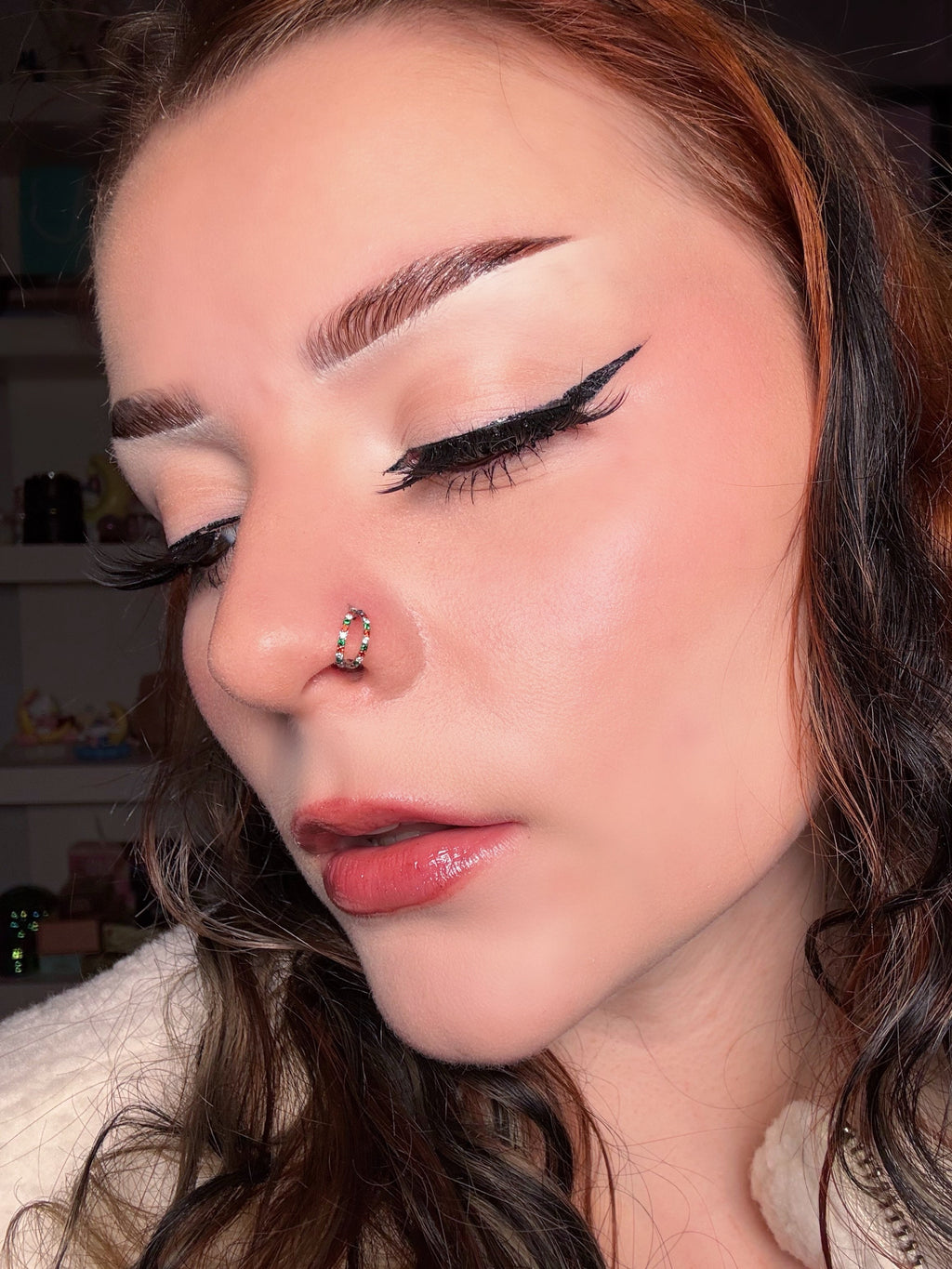 18G Christmas Combo Double Hoop Segment Nose Ring