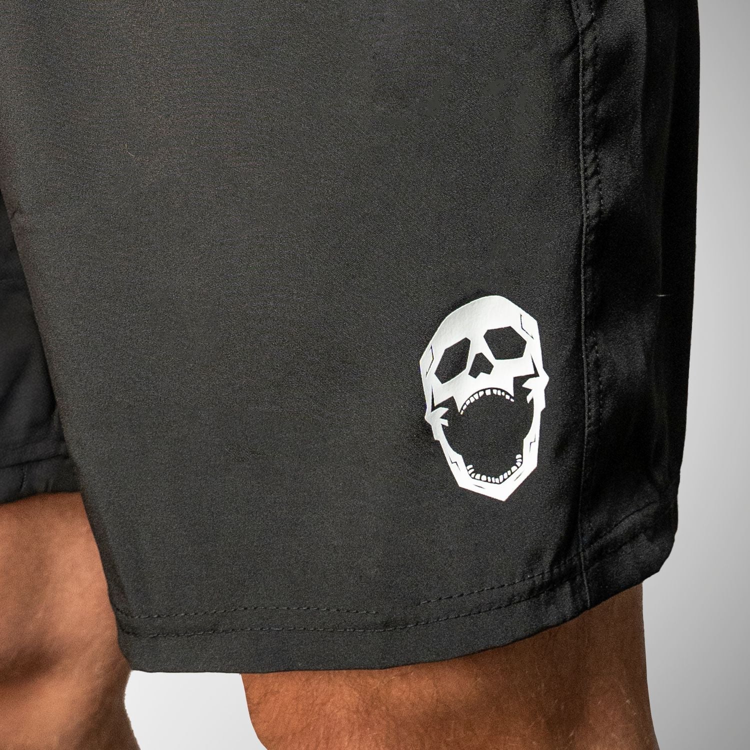 Gothic skull design athletic shorts for men