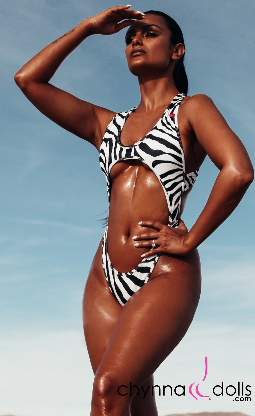 Verona: High Cut Monokini in Zebra