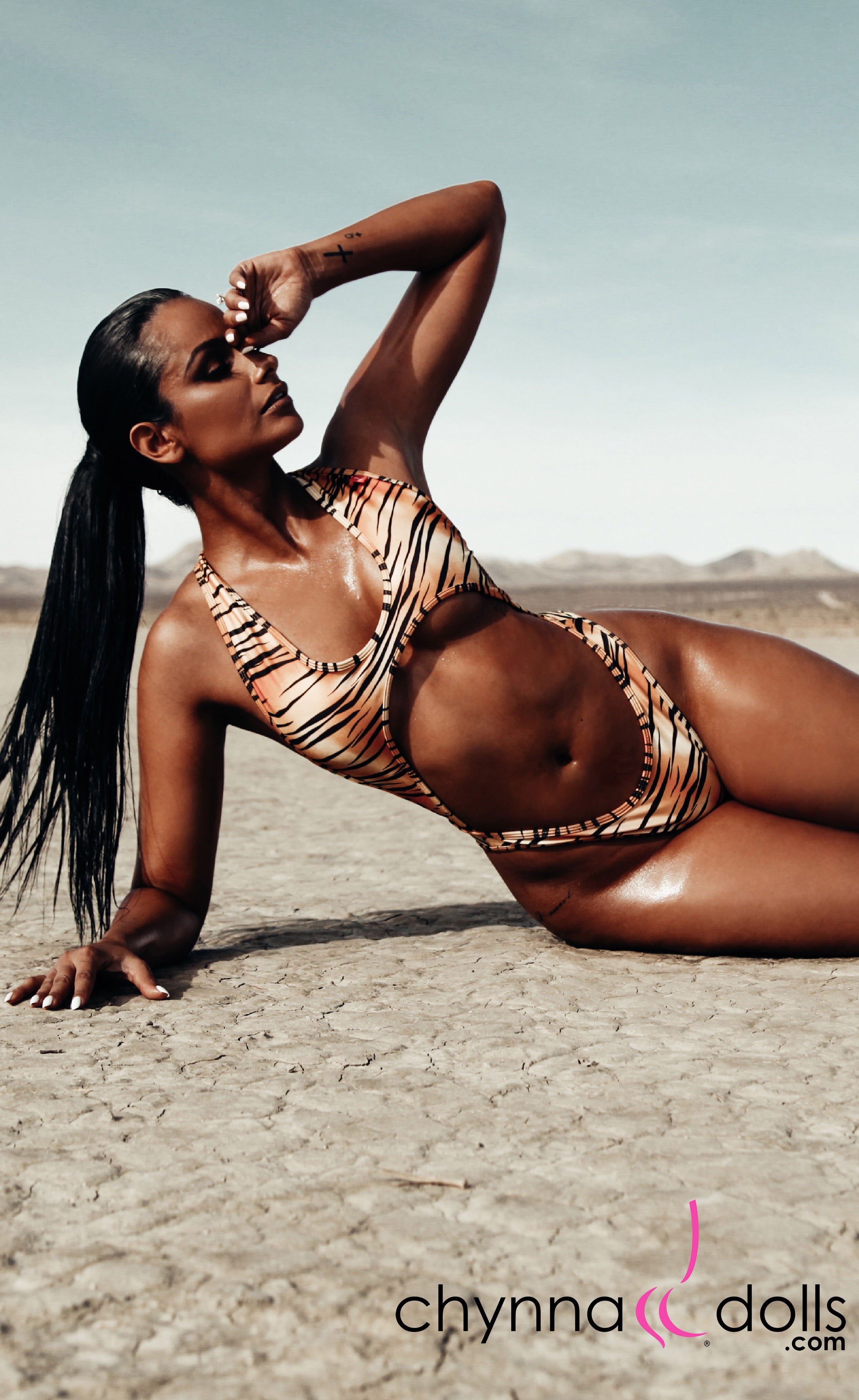 Verona: High Cut Monokini in Tiger