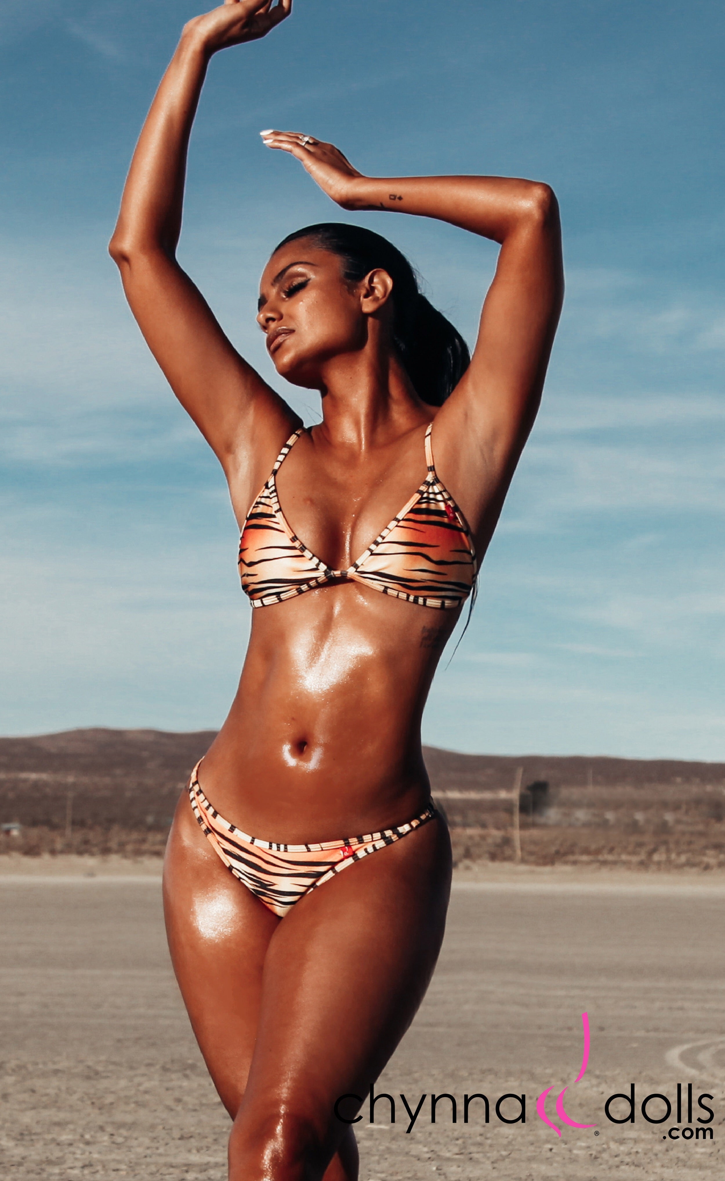Laguna: String Bathing Suit in Tiger