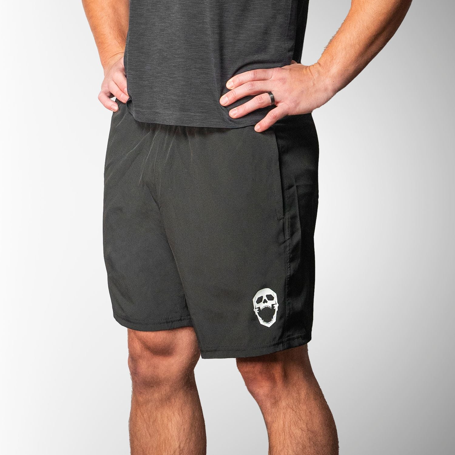 Men’s gym and training shorts with skull graphic