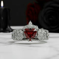 Infinity x Infinity Ring- Red Heart and Cross Diamond Option Gothic Ring