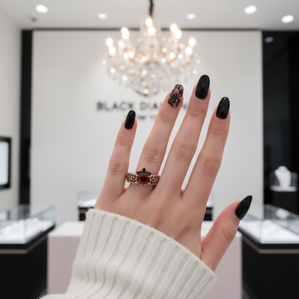 Infinity x Infinity Ring- Red Heart and Cross Diamond Option Gothic Ring
