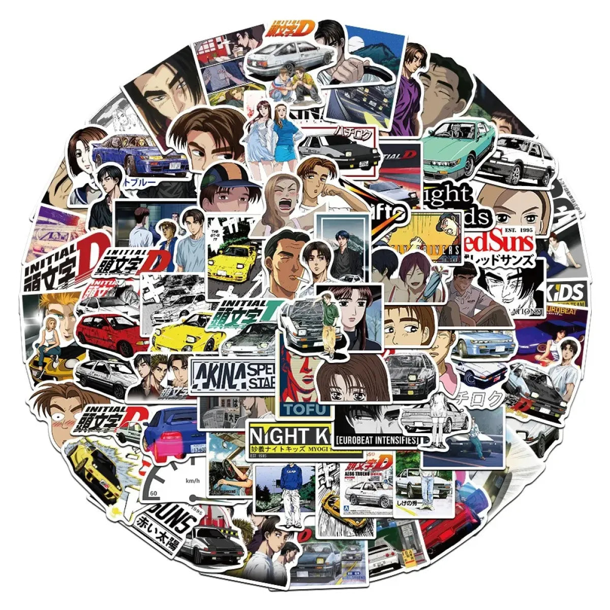 Initial D Anime Stickers - 10/30/50/100PCS
