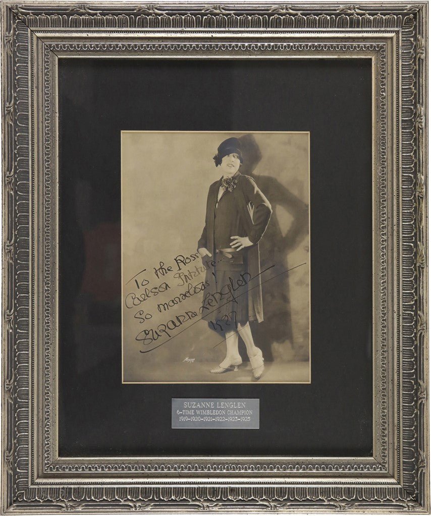 Rare 1927 Suzanne Lenglen Signed Photograph – Wimbledon Champion, French Open Legend, BAS LOA