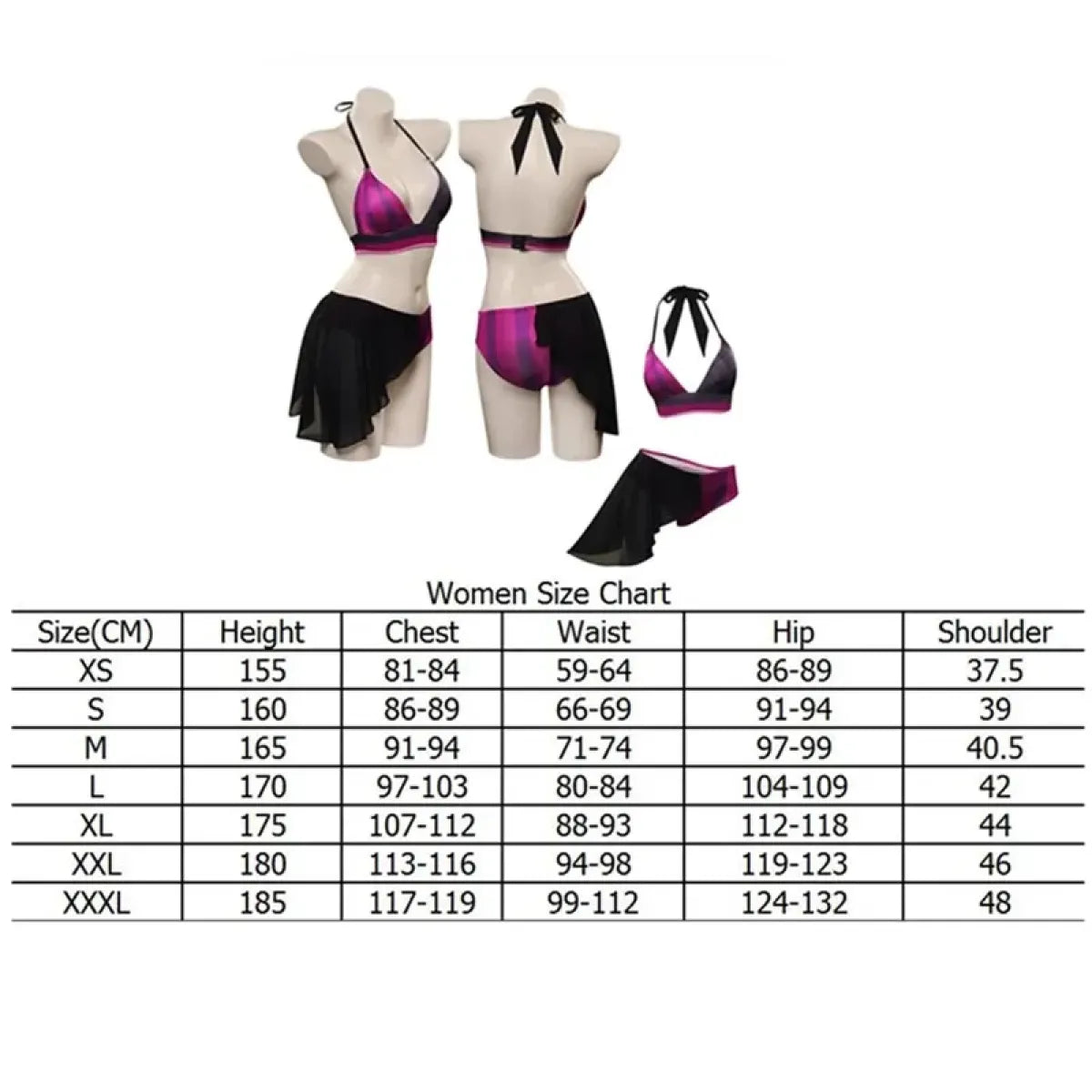 LoL Jinx Swimsuit Cosplay - Two-Piece Bikini for Summer & Halloween