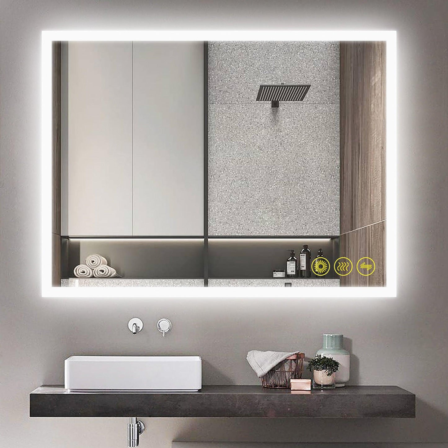 SmartGlow Dimmable LED Frameless Anti-Fog Bathroom Vanity Mirror