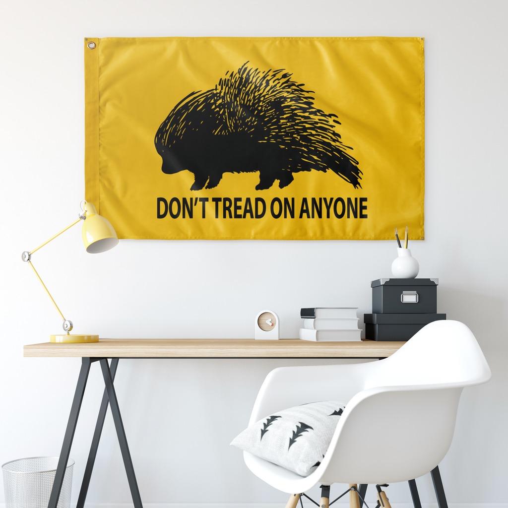 Don't Tread On Anyone Porcupine Single Sided  Flag