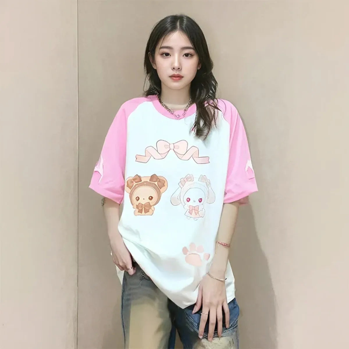 Kawaii Bunny Print T-Shirt – Harajuku Yume Cute Aesthetic