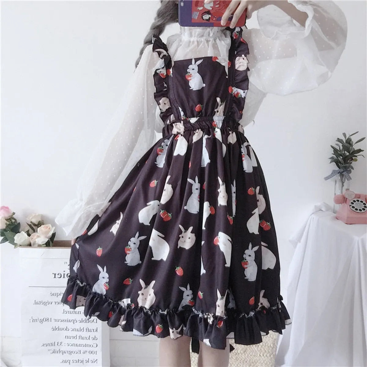 Kawaii Bunny Strawberry Lolita Dress