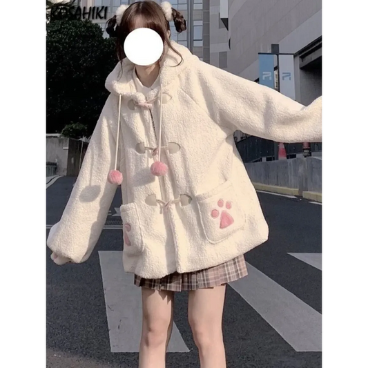 Kawaii Harajuku Style Cat Paw Winter Coat
