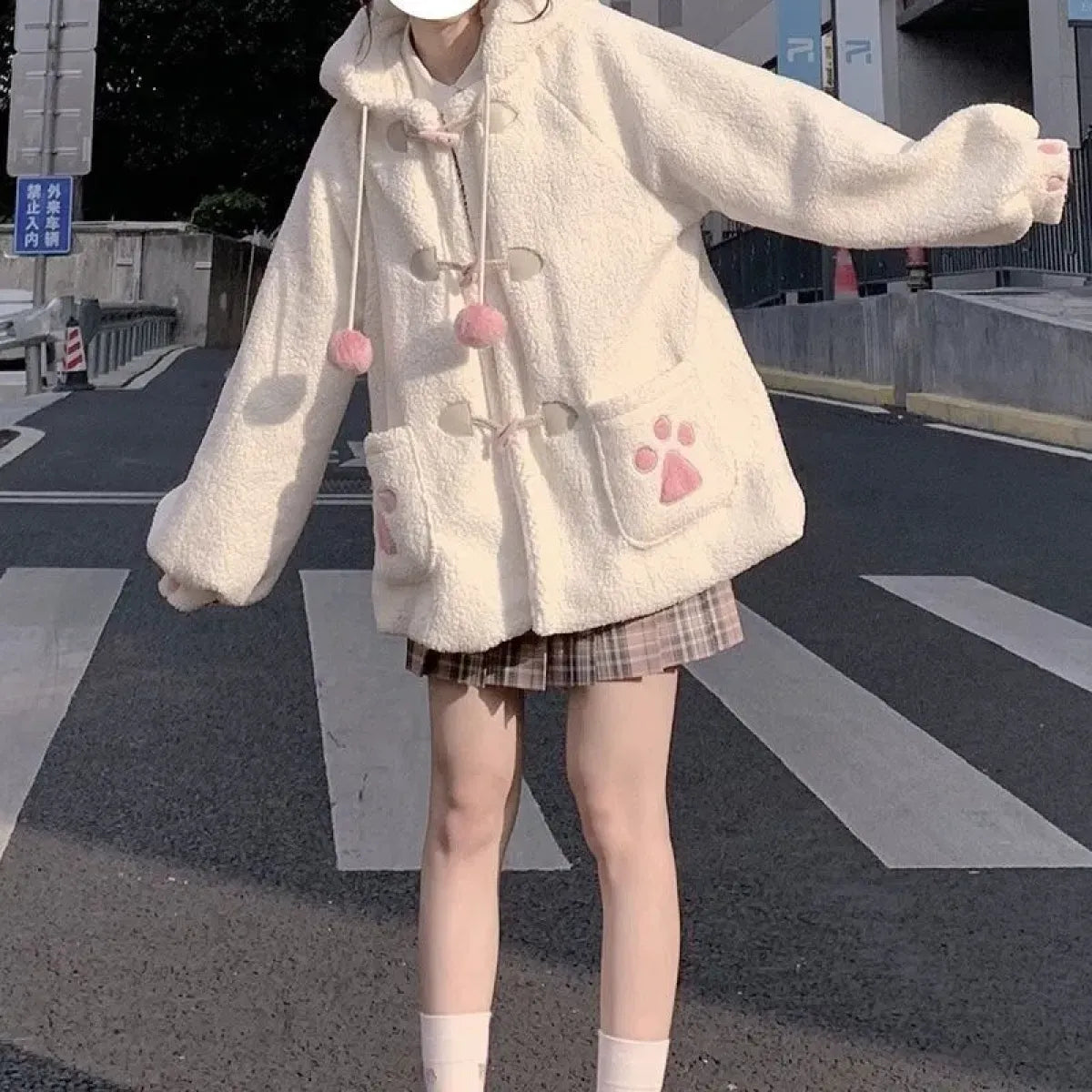 Kawaii Harajuku Style Cat Paw Winter Coat