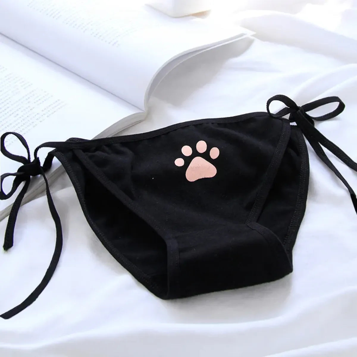 Cat Paw Tie-Side Cotton Panties – Kawaii Lolita Lingerie