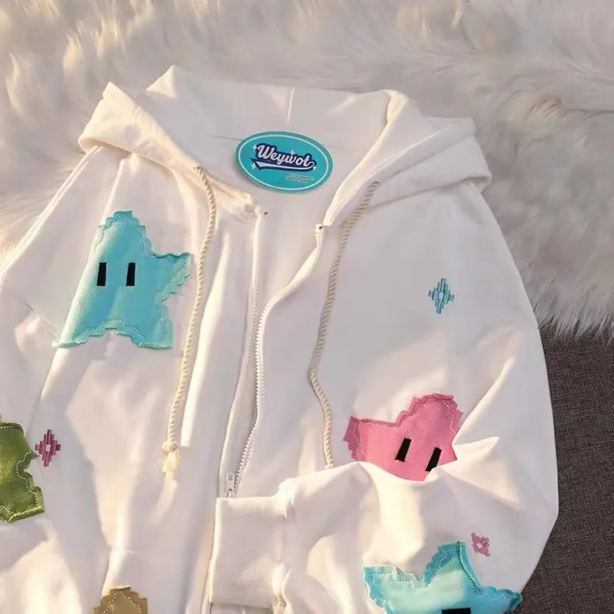 Oversized Kawaii Stars Hoodie