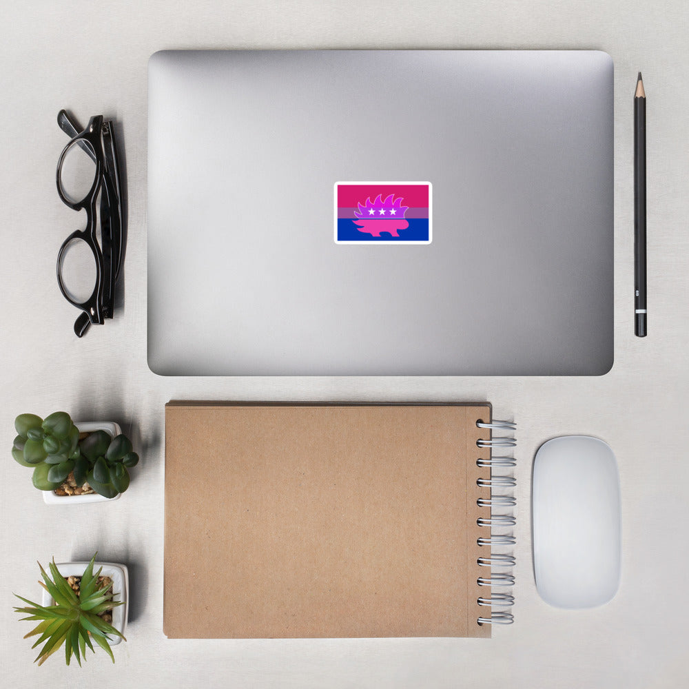 Libertarian Porcupine - LGBTQ - Bisexual Bubble-free stickers
