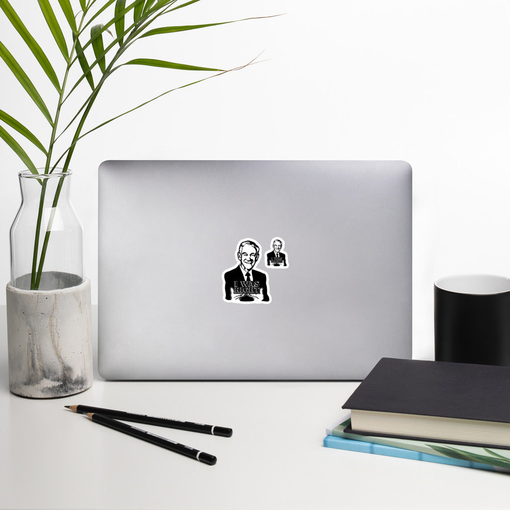 Ron Paul - I was Right Bubble-free stickers