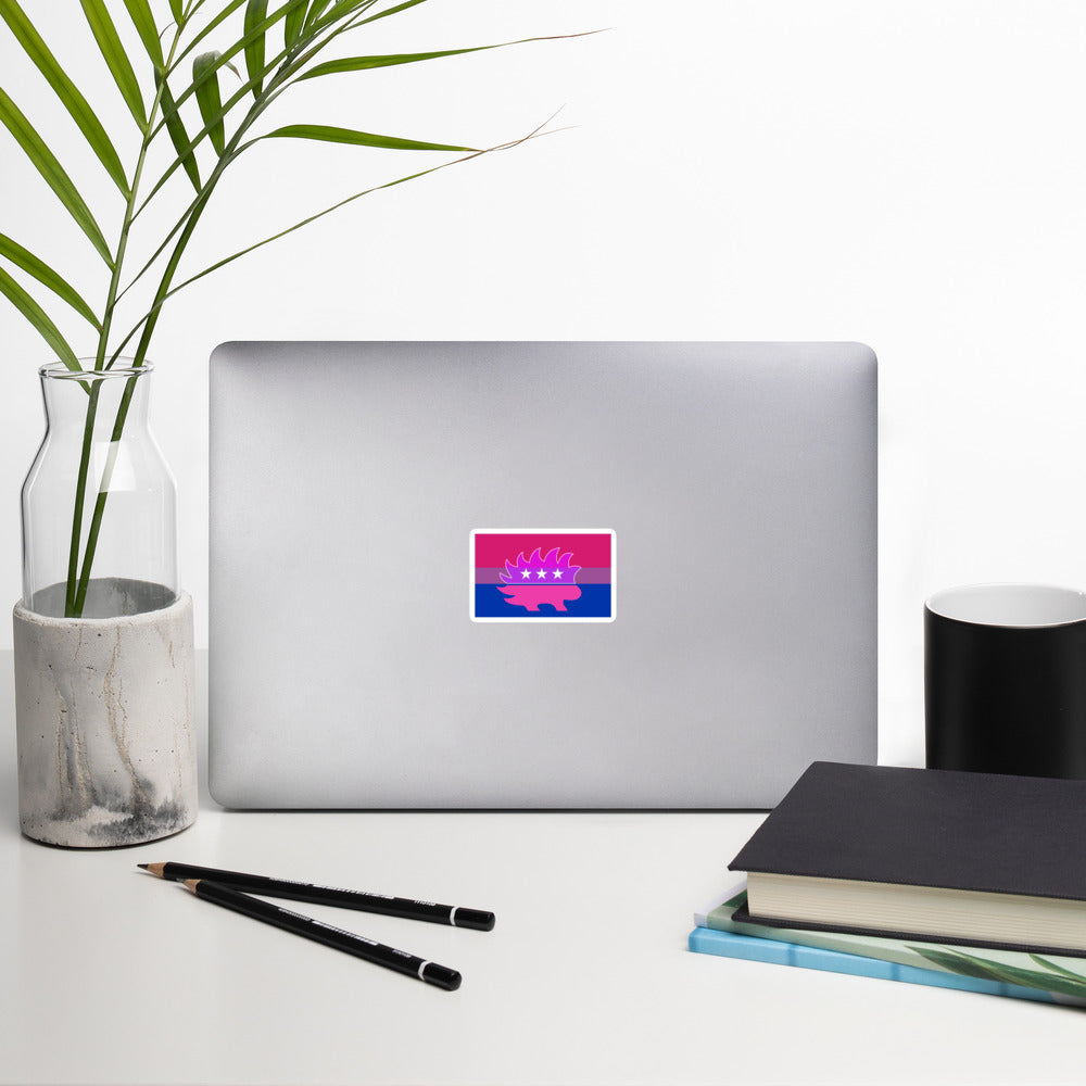 Libertarian Porcupine - LGBTQ - Bisexual Bubble-free stickers