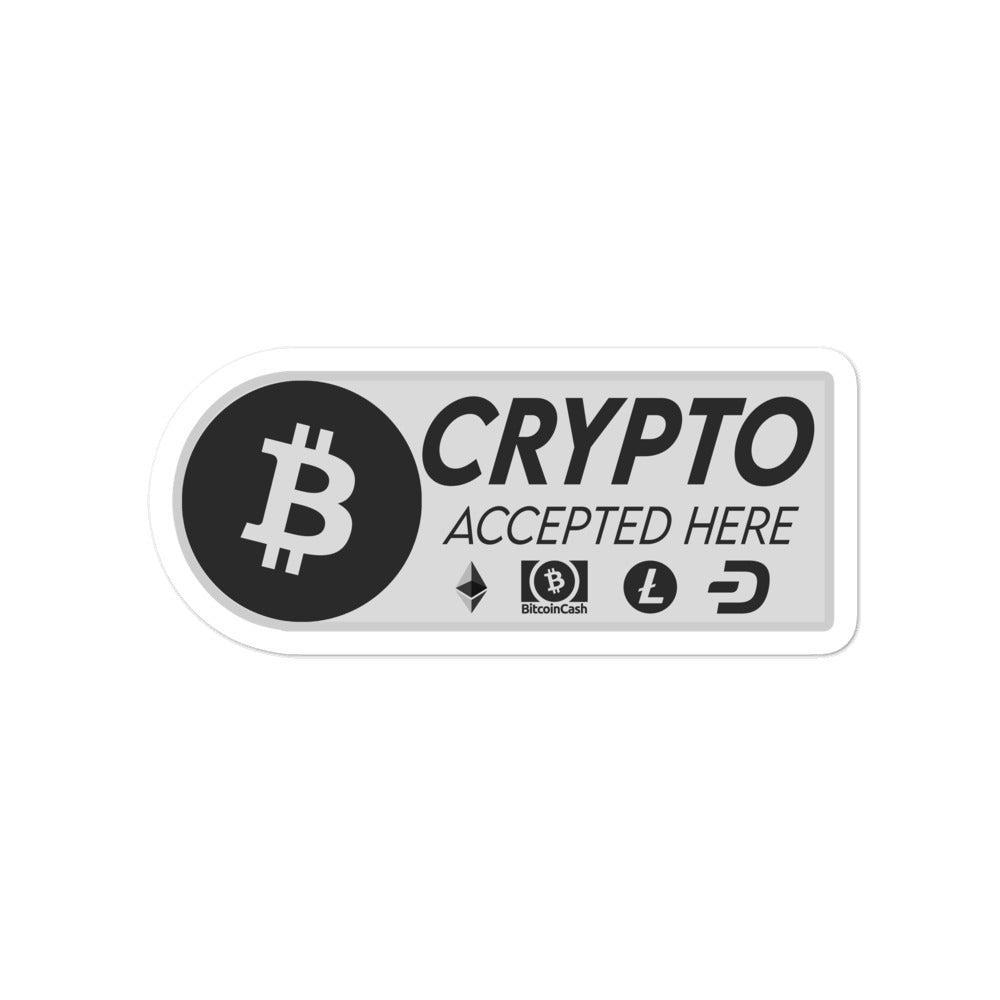 Crypto Accepted Here Bubble-free stickers