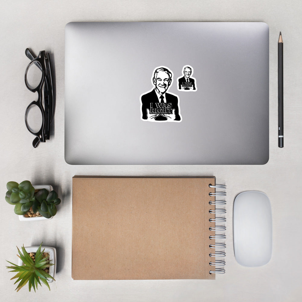 Ron Paul - I was Right Bubble-free stickers