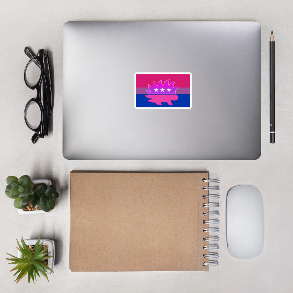 Libertarian Porcupine - LGBTQ - Bisexual Bubble-free stickers