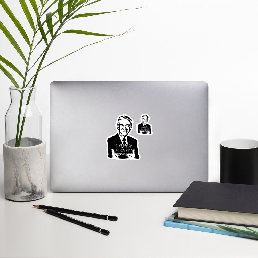 Ron Paul - I was Right Bubble-free stickers