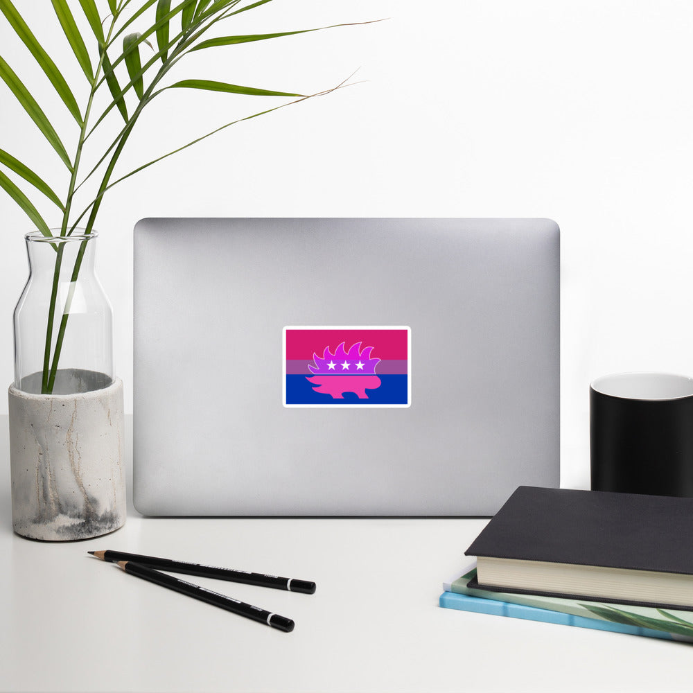 Libertarian Porcupine - LGBTQ - Bisexual Bubble-free stickers