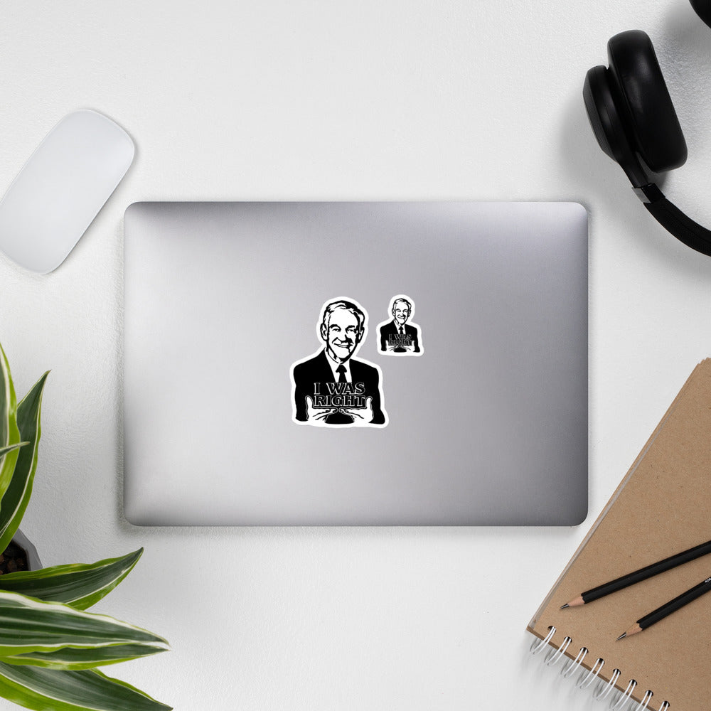 Ron Paul - I was Right Bubble-free stickers