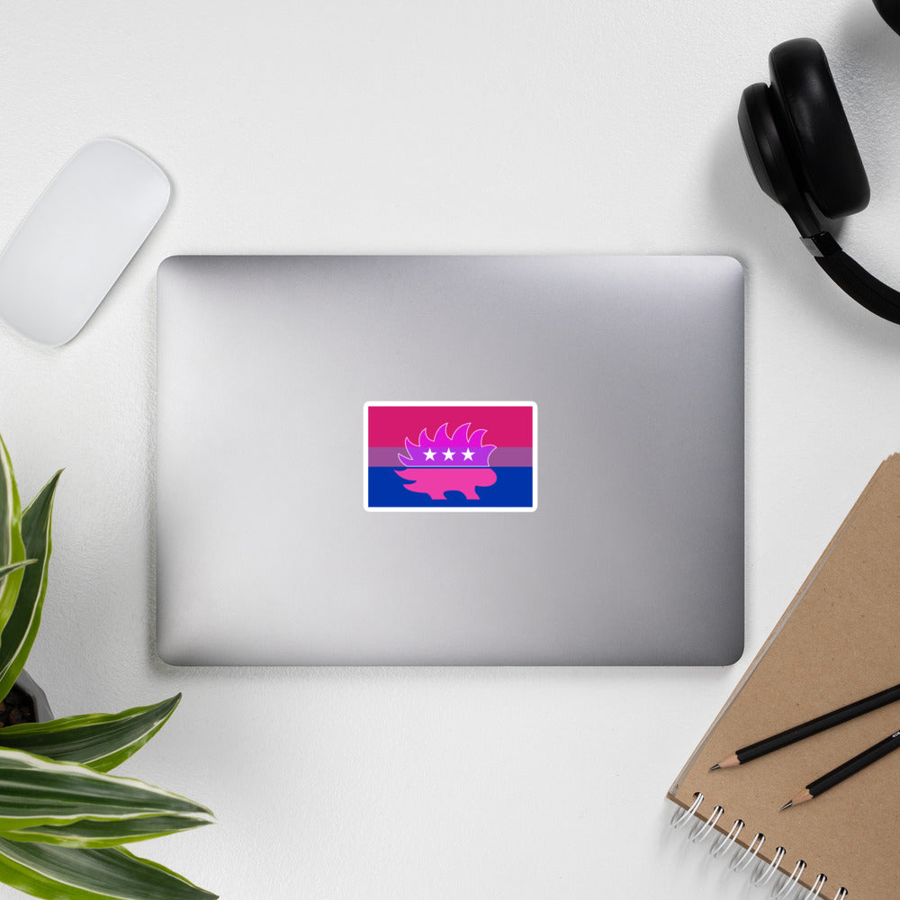 Libertarian Porcupine - LGBTQ - Bisexual Bubble-free stickers