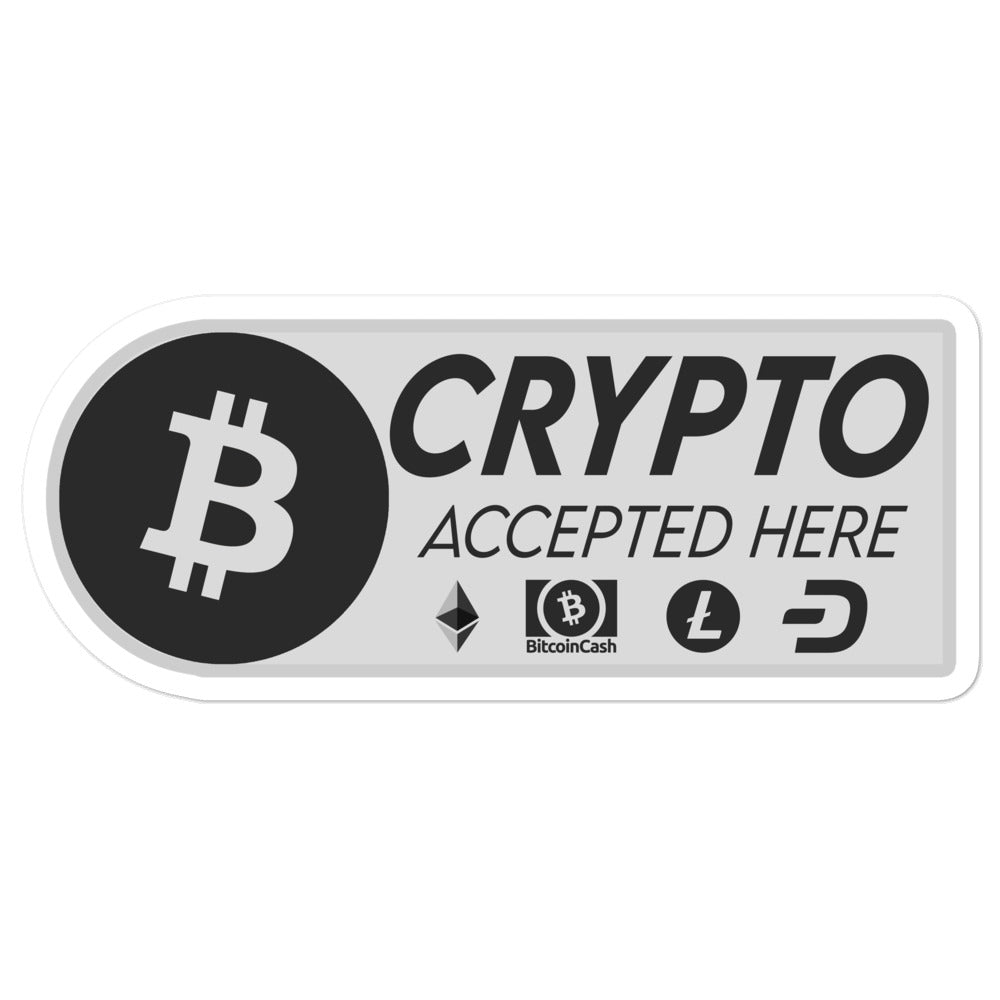 Crypto Accepted Here Bubble-free stickers