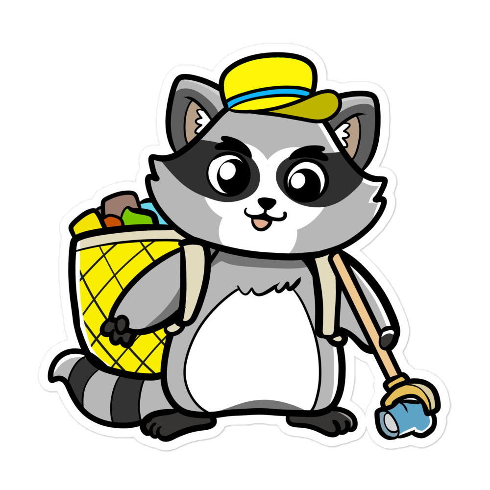 Trash Panda Cartoon Voluntary Raccoon Bubble-free stickers